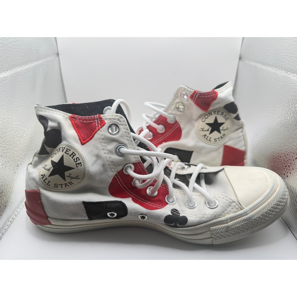 Converse Chuck Taylor All Star High Top Playing Card Suits White Red Black 7 Men